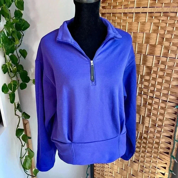 Athleta Be Free Quarter Zip Fleece Interior In Purple - Picture 1 of 11